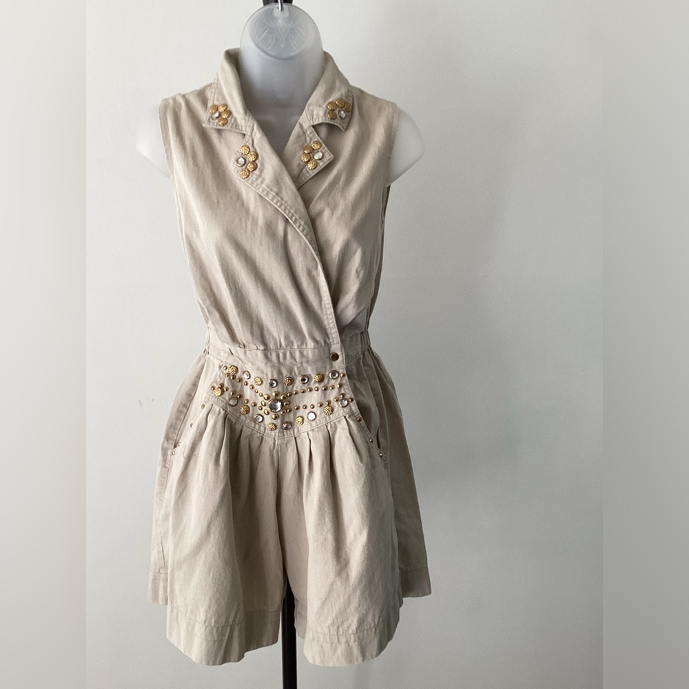 Rio Inc. Stud Embellished Denim  Romper  - Small